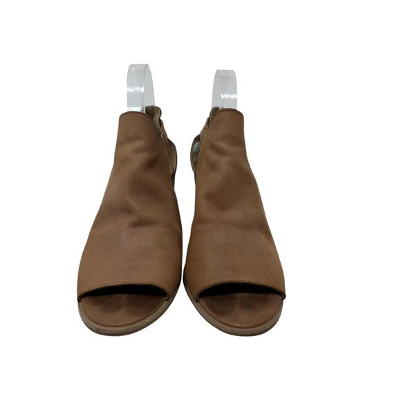 Lucky Brand Brown Suede Leather Open Toe Heeled Shoes size 8M - Picture 6 of 16